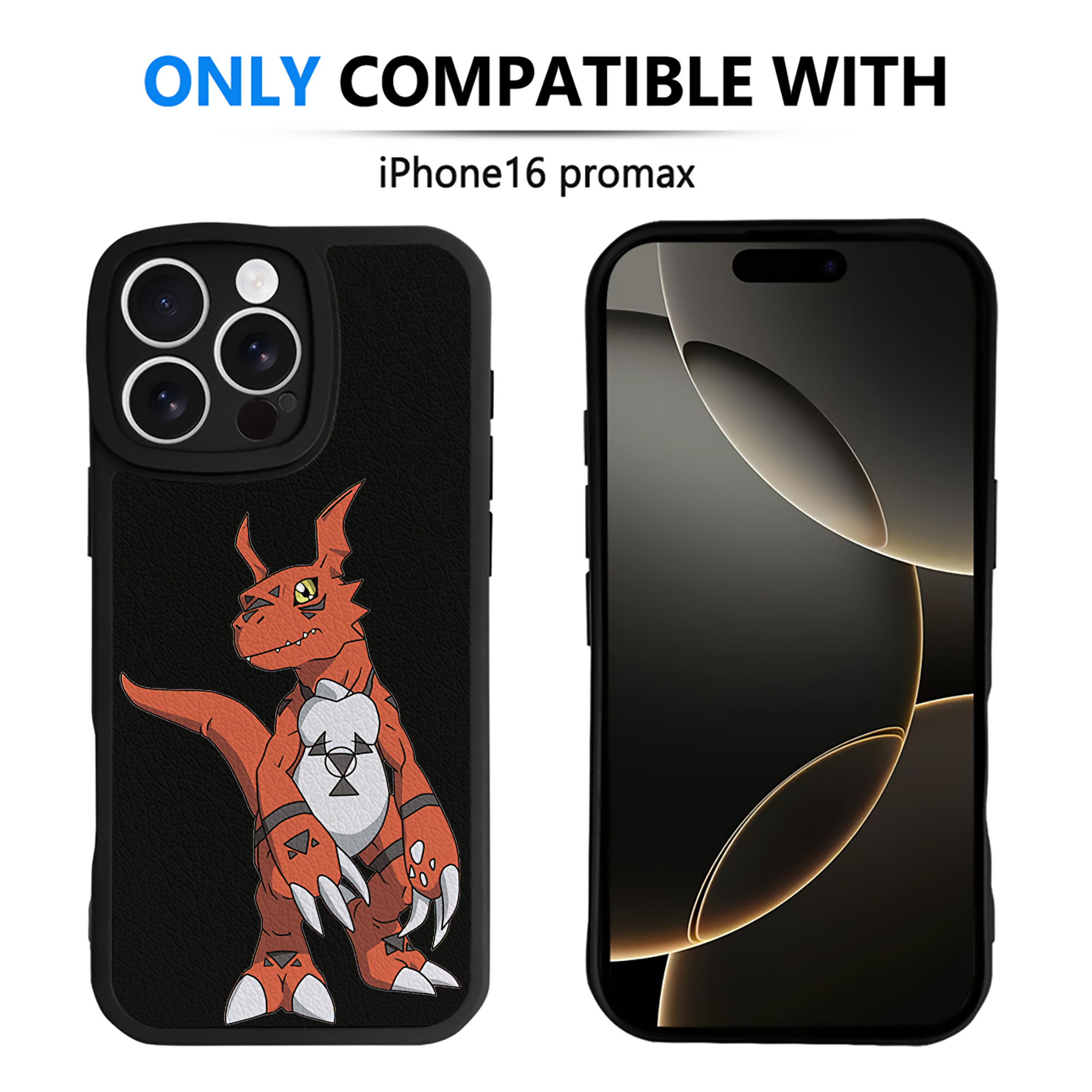 （画像用） Digimon デジタルモンスター/デジモン 【iPhone 16シリーズ対応】シリコンスマホケース（レザー調） 材質：シリコン
